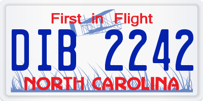 NC license plate DIB2242