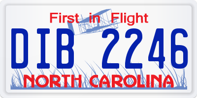NC license plate DIB2246