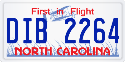 NC license plate DIB2264