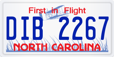 NC license plate DIB2267