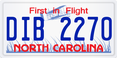 NC license plate DIB2270
