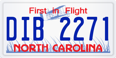NC license plate DIB2271