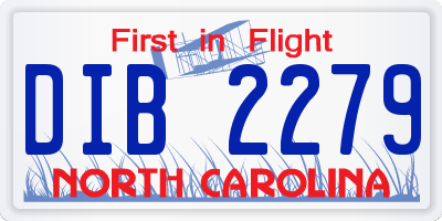 NC license plate DIB2279