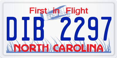 NC license plate DIB2297