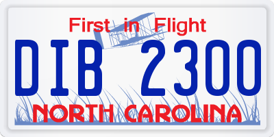 NC license plate DIB2300