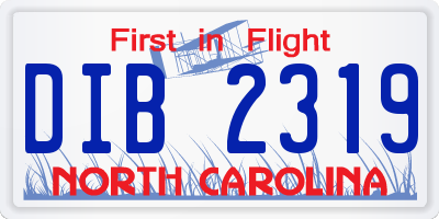 NC license plate DIB2319