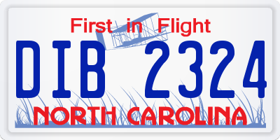 NC license plate DIB2324