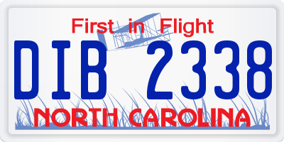 NC license plate DIB2338