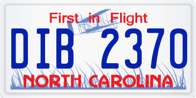 NC license plate DIB2370