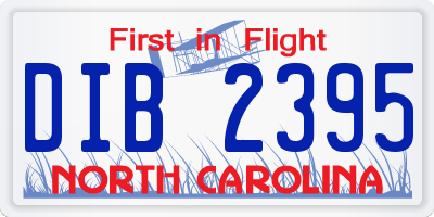 NC license plate DIB2395