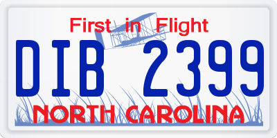 NC license plate DIB2399