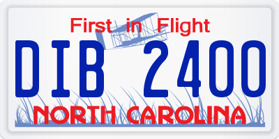 NC license plate DIB2400