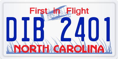 NC license plate DIB2401