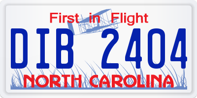NC license plate DIB2404