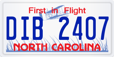 NC license plate DIB2407
