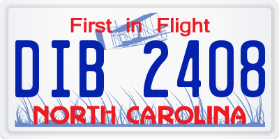 NC license plate DIB2408