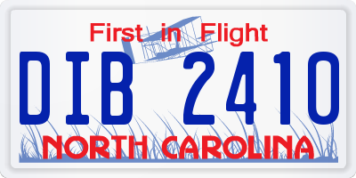 NC license plate DIB2410