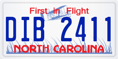 NC license plate DIB2411