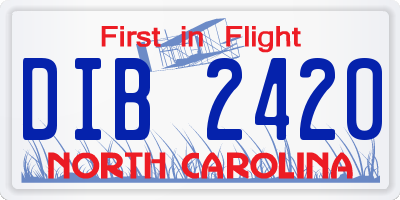 NC license plate DIB2420