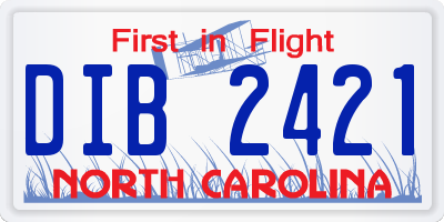 NC license plate DIB2421
