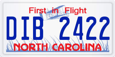 NC license plate DIB2422