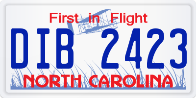 NC license plate DIB2423