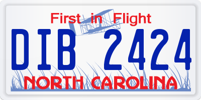 NC license plate DIB2424