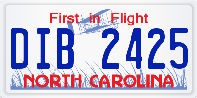 NC license plate DIB2425