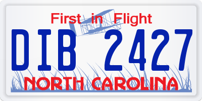 NC license plate DIB2427