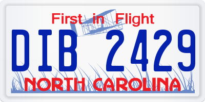 NC license plate DIB2429