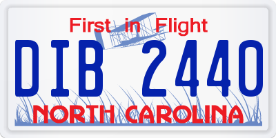 NC license plate DIB2440