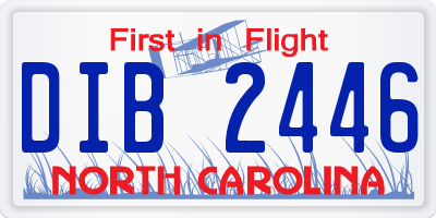 NC license plate DIB2446