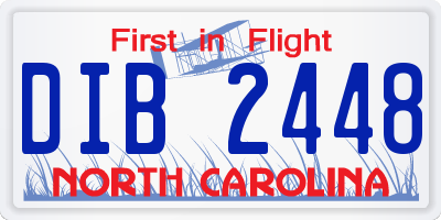 NC license plate DIB2448