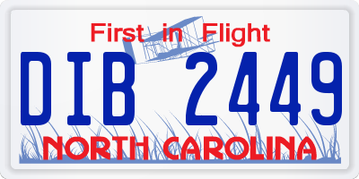 NC license plate DIB2449