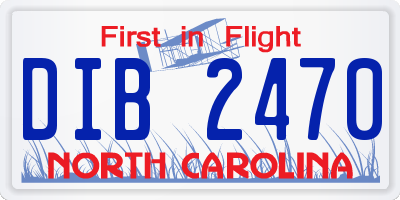 NC license plate DIB2470
