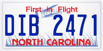 NC license plate DIB2471