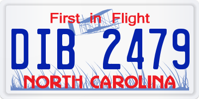NC license plate DIB2479