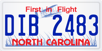 NC license plate DIB2483