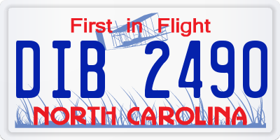 NC license plate DIB2490