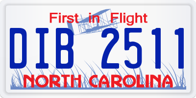 NC license plate DIB2511