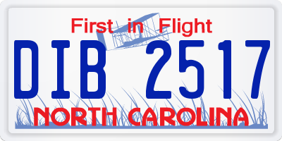 NC license plate DIB2517