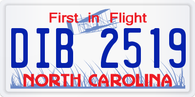 NC license plate DIB2519