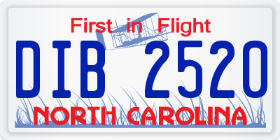 NC license plate DIB2520