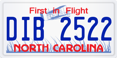 NC license plate DIB2522