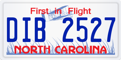 NC license plate DIB2527