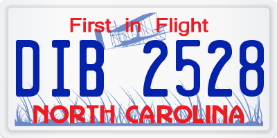NC license plate DIB2528