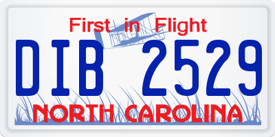 NC license plate DIB2529