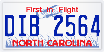 NC license plate DIB2564