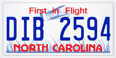 NC license plate DIB2594