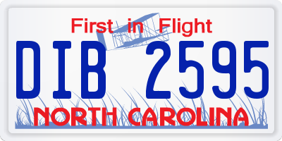NC license plate DIB2595